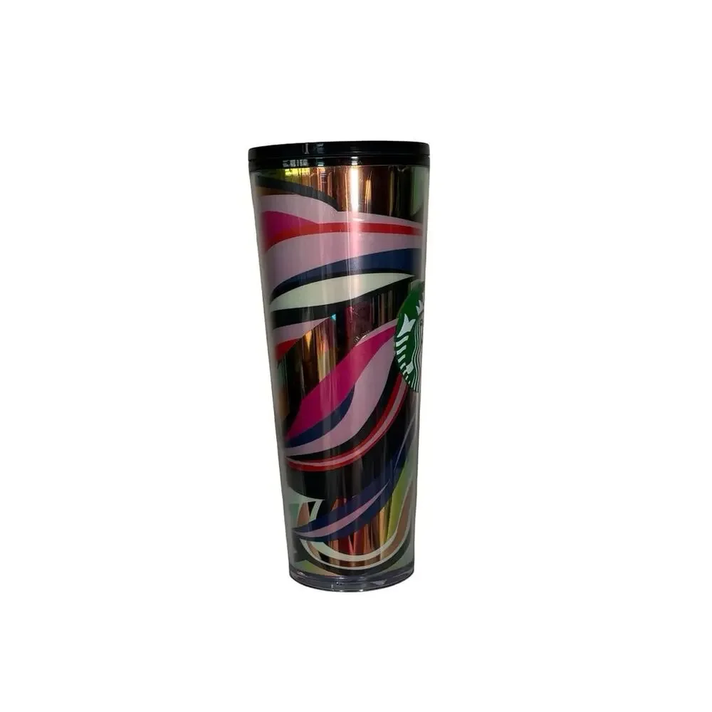 Starbucks Holiday 2021 Iridescent Swirl Venti 24oz Cold Cup Tumbler No Straw
